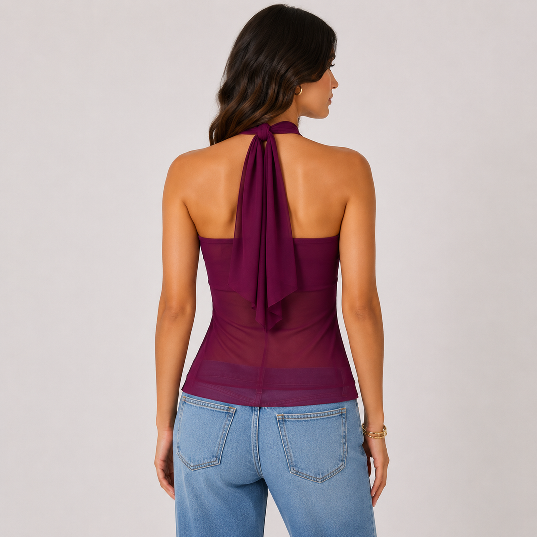 Claim | Purple Ruffle Halter Top