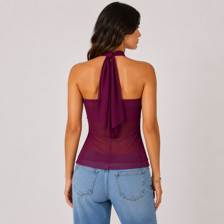 Claim | Purple Ruffle Halter Top