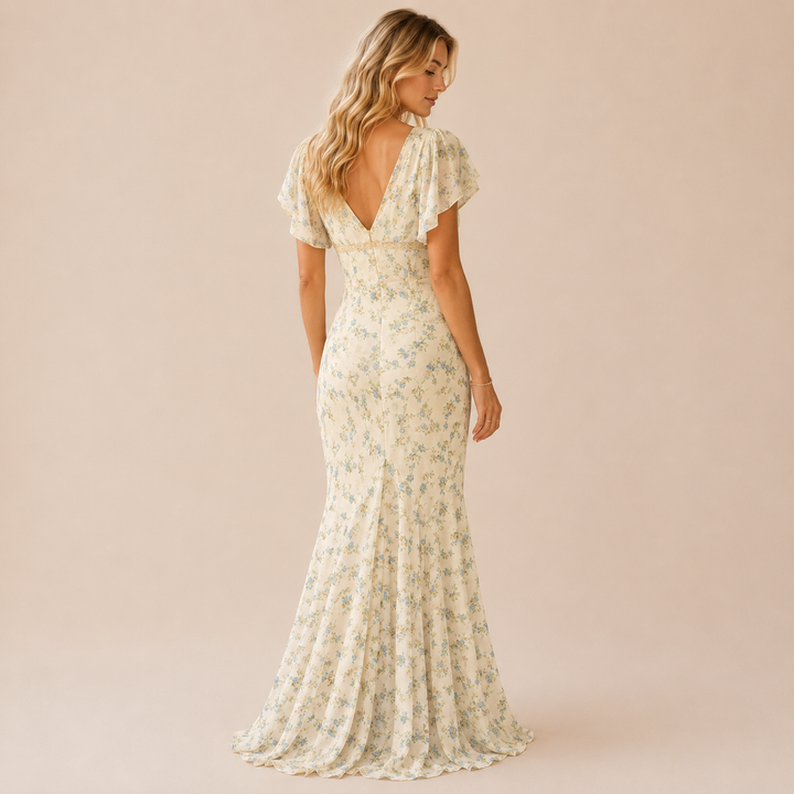 Flush | Floral V-Neck Tie Front Maxi Dress