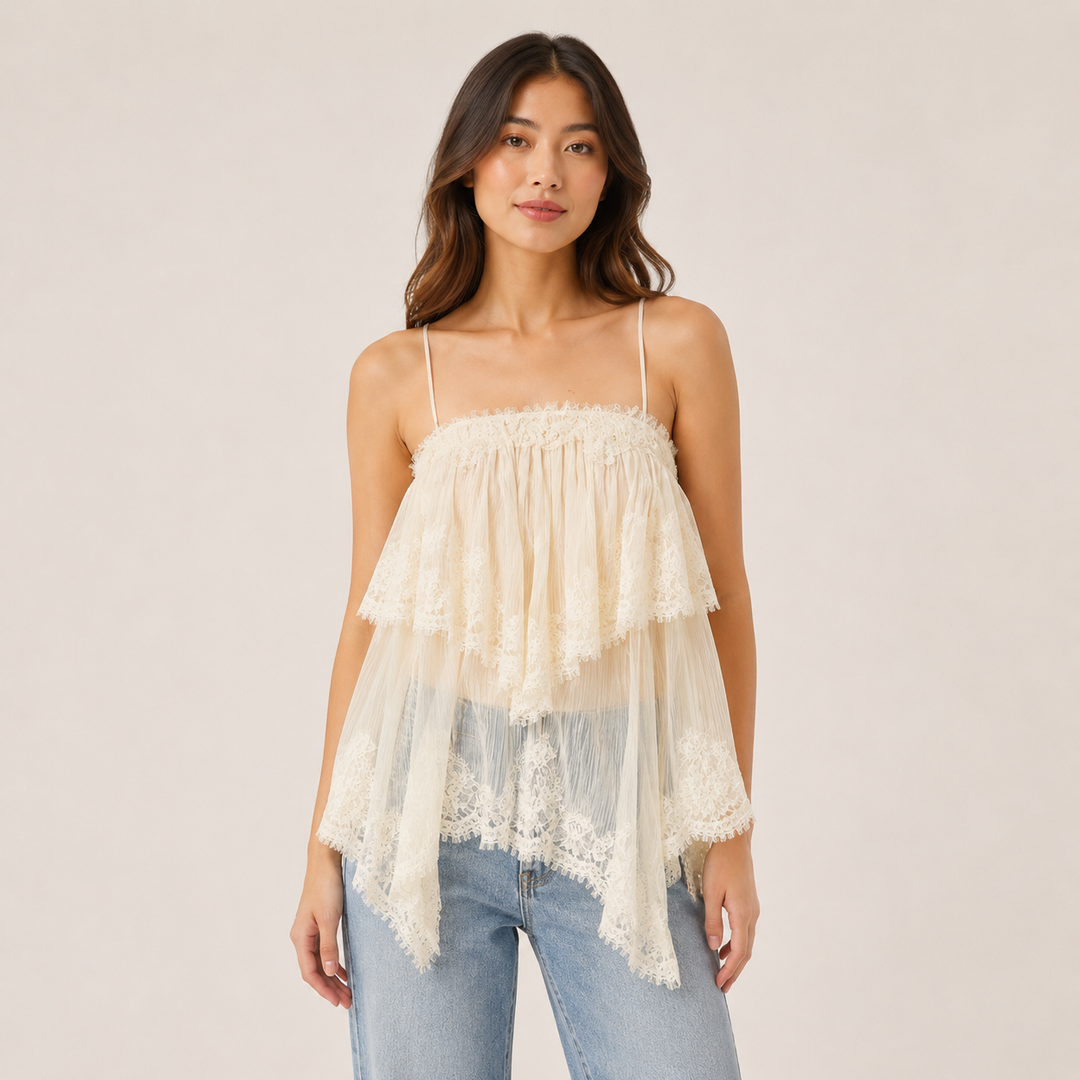 Baby | Cream Lace Babydoll Cami Top