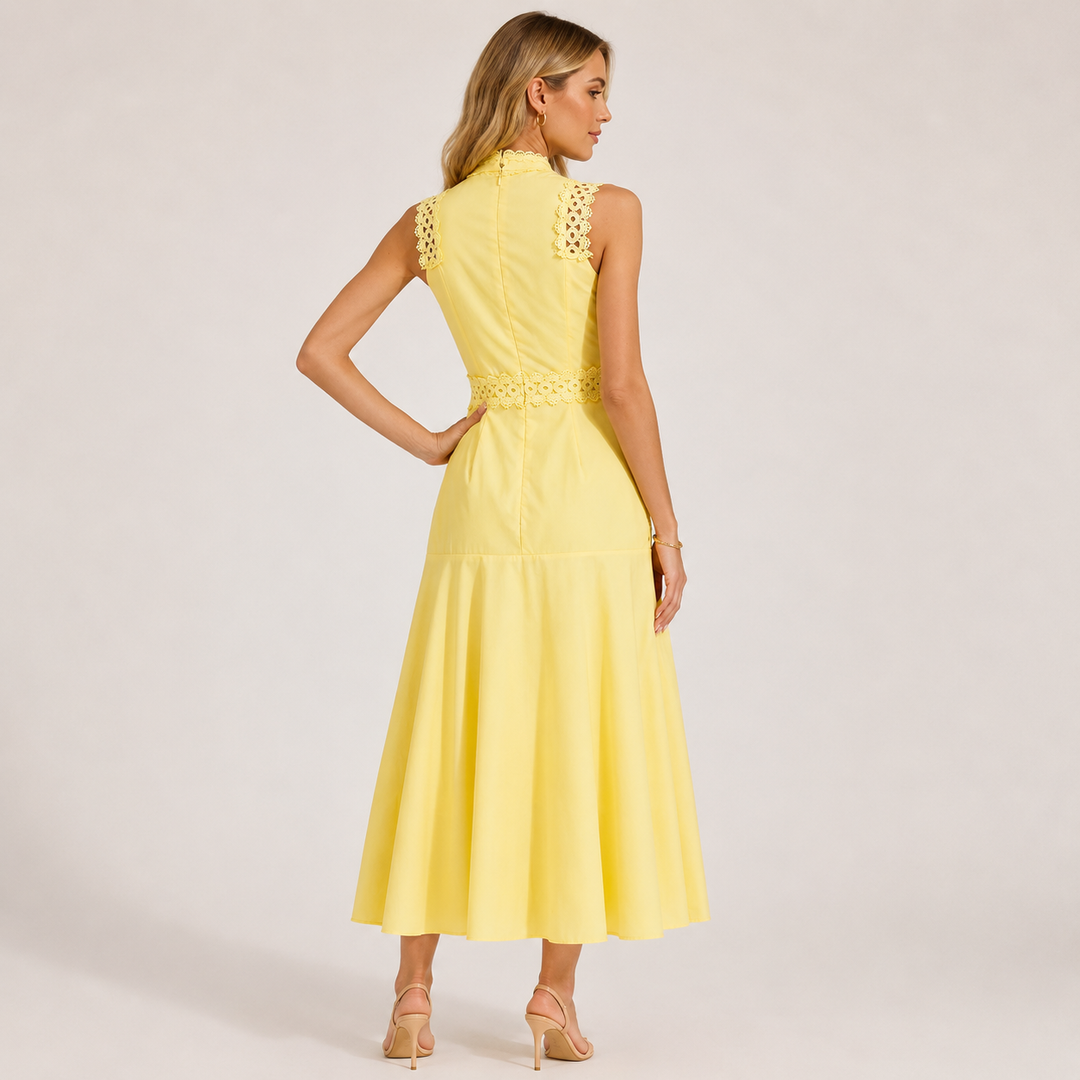 Skip | Lace High-Neck A-Line Midi Dress