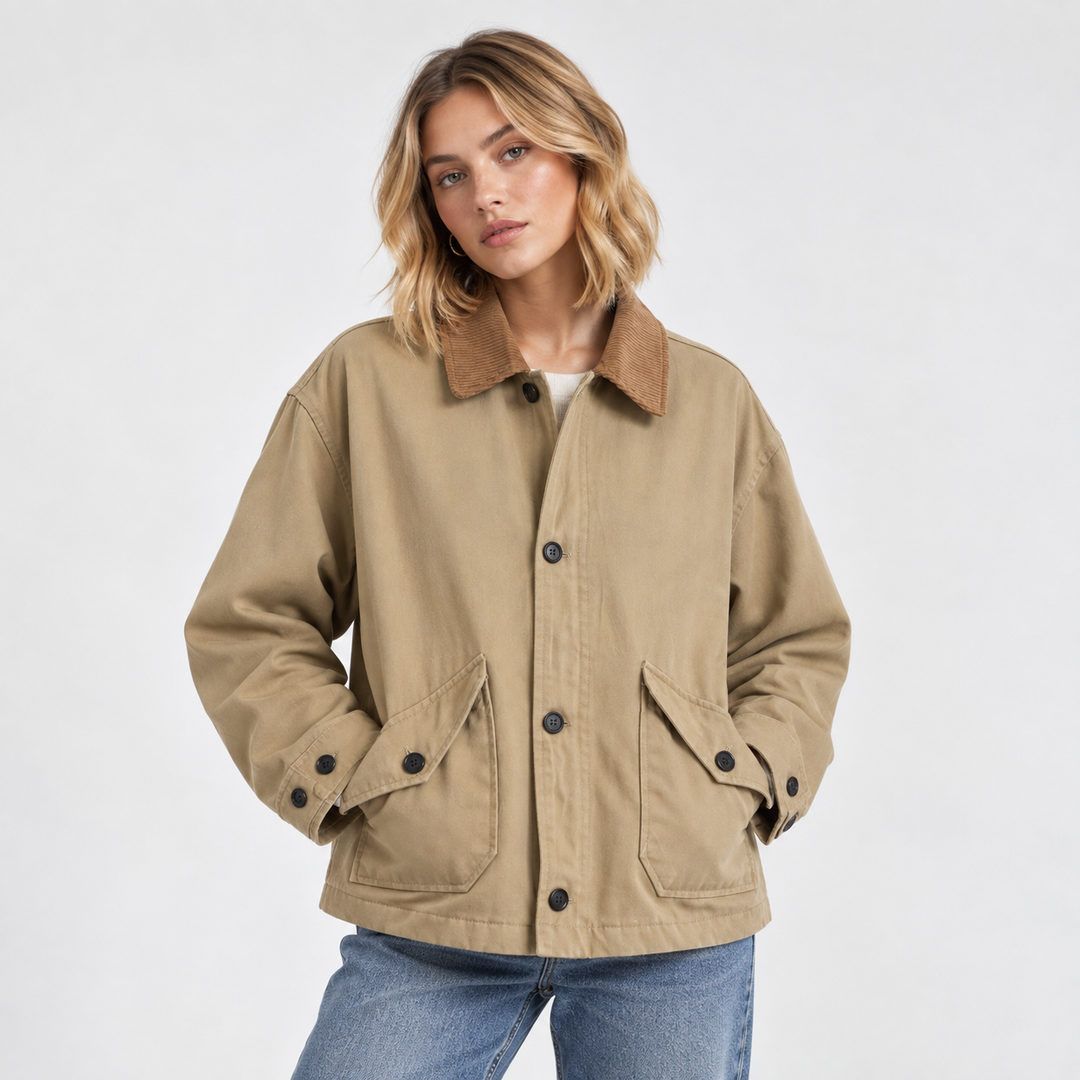 Ease | Corduroy Collar Barn Jacket