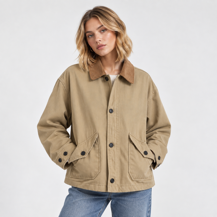Ease | Corduroy Collar Barn Jacket