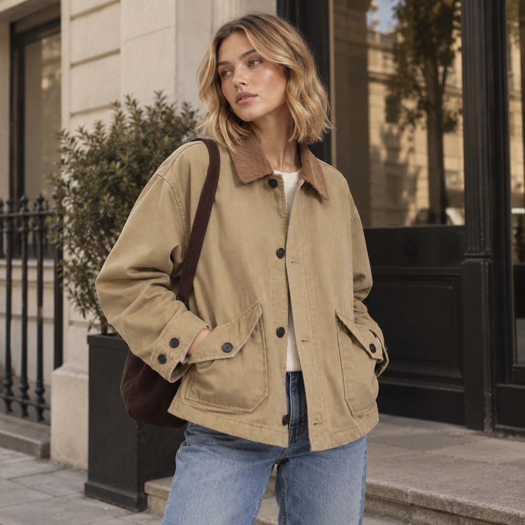 Ease | Corduroy Collar Barn Jacket