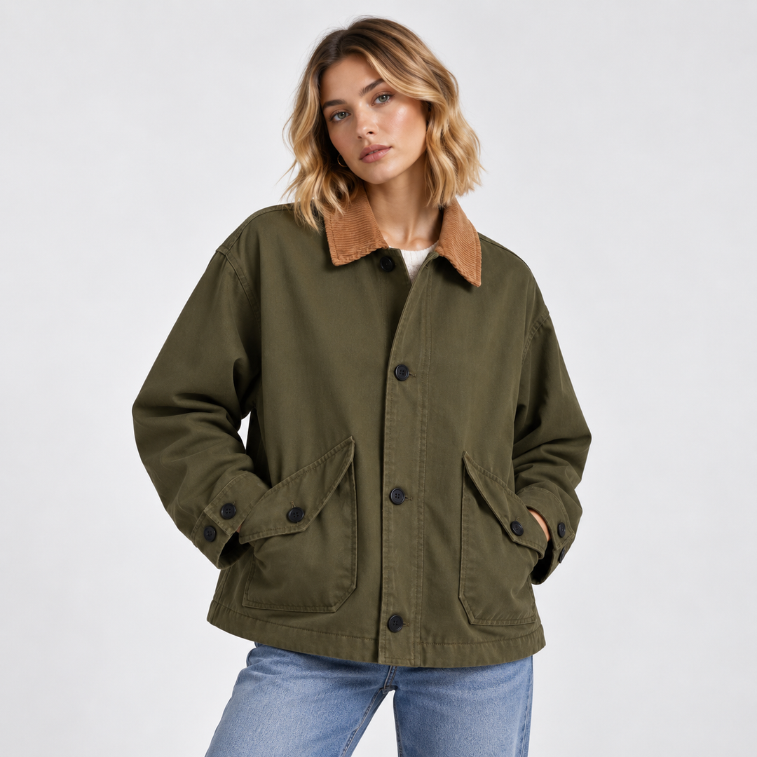 Ease | Corduroy Collar Barn Jacket