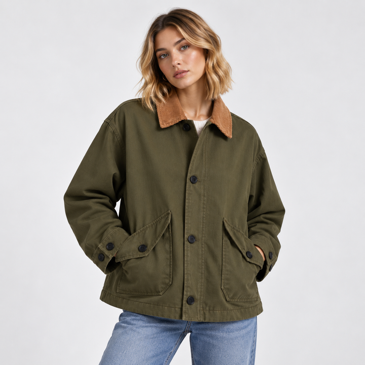 Ease | Corduroy Collar Barn Jacket