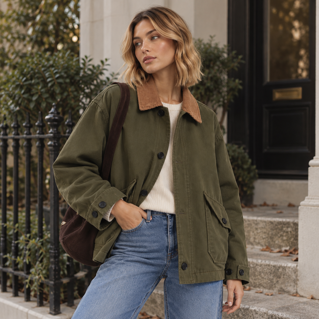 Ease | Corduroy Collar Barn Jacket