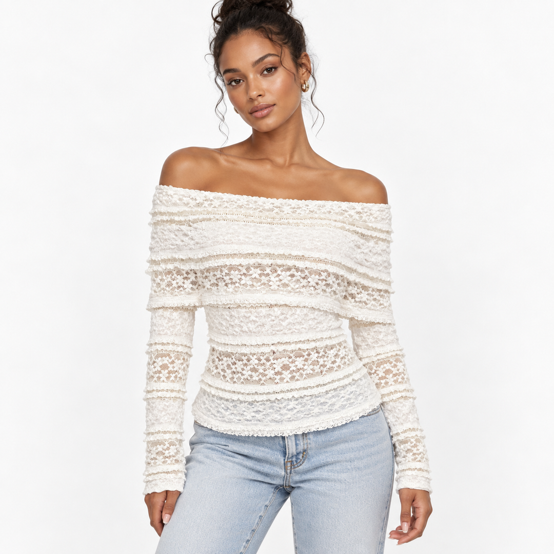 Stay | Off Shoulder Crochet Lace Top