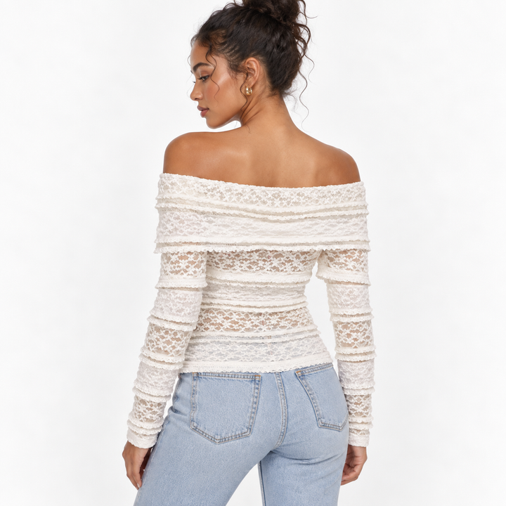 Stay | Off Shoulder Crochet Lace Top