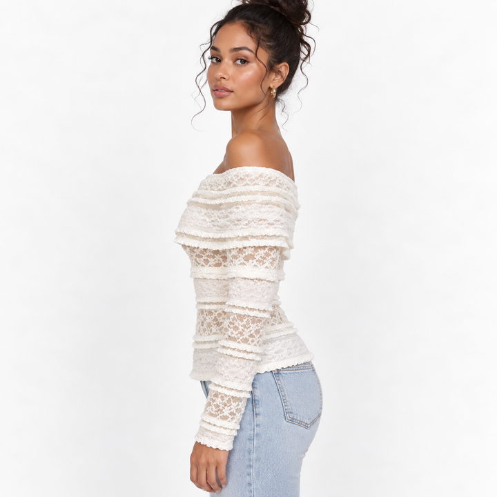 Stay | Off Shoulder Crochet Lace Top