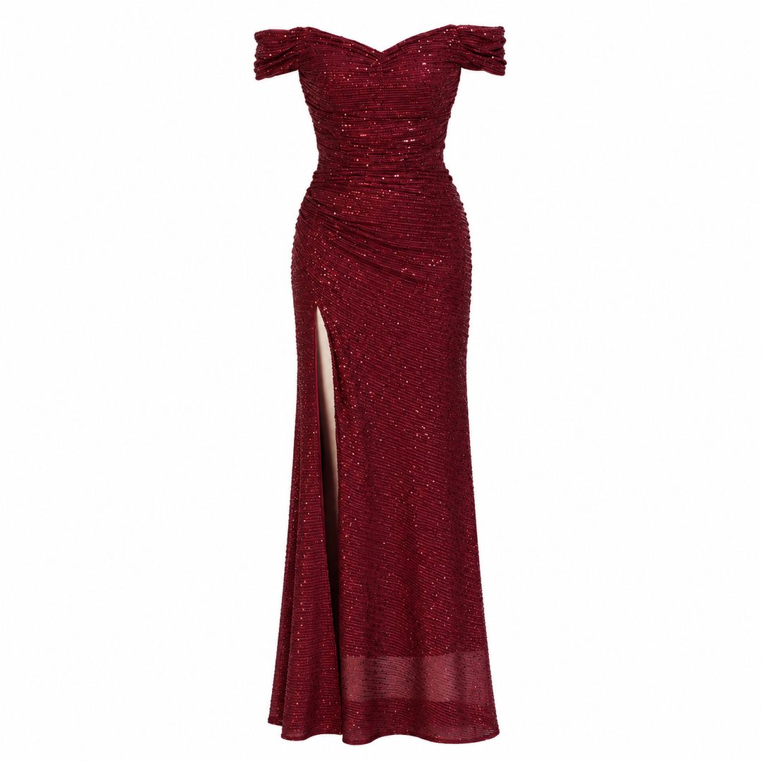 Yearn | Off Shoulder Sequin Sweetheart Mermaid Maxi Dress