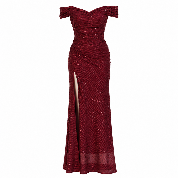 Yearn | Off Shoulder Sequin Sweetheart Mermaid Maxi Dress