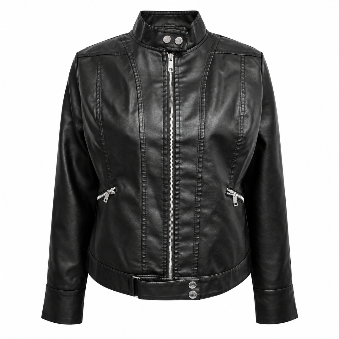 Nyx | Faux Leather Cropped Moto Jacket