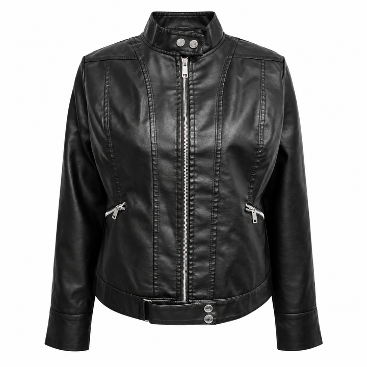 Nyx | Faux Leather Cropped Moto Jacket