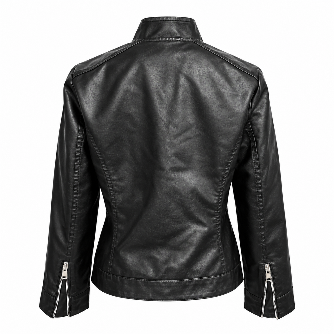 Nyx | Faux Leather Cropped Moto Jacket