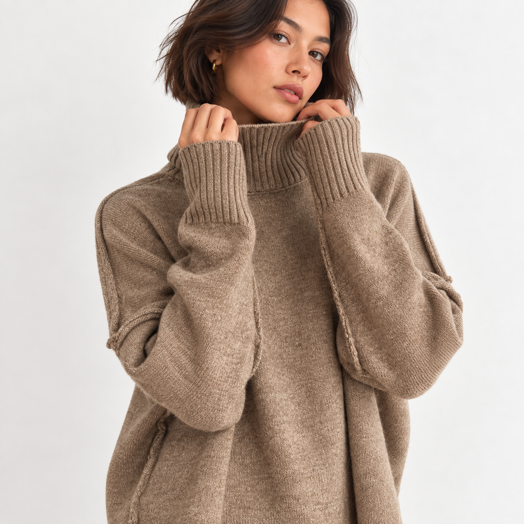 Lax | Turtleneck Sweater Wide Leg Pants Lounge Set