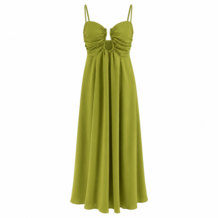 Spell | Green Keyhole Cutout High Waist Maxi Dress