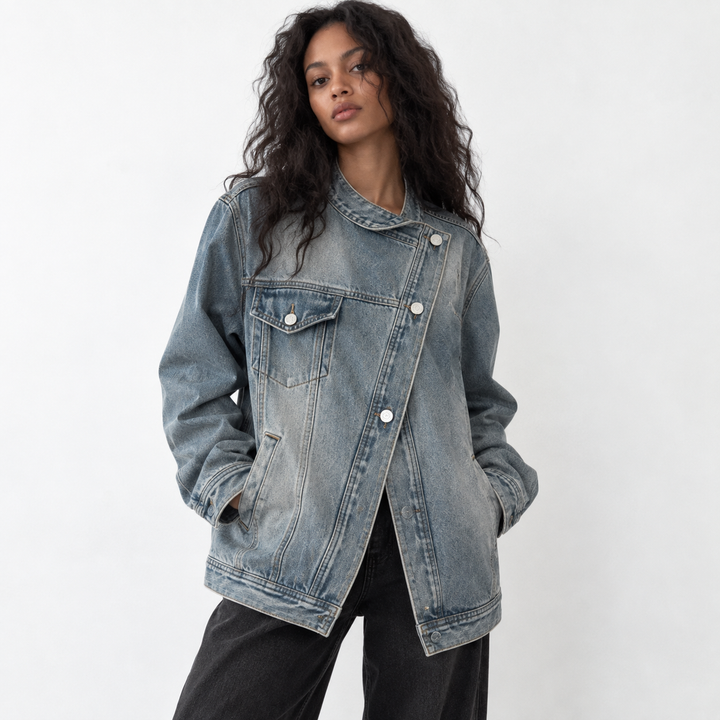 Chill | Light Wash Blue Oversized Trucker Jacket
