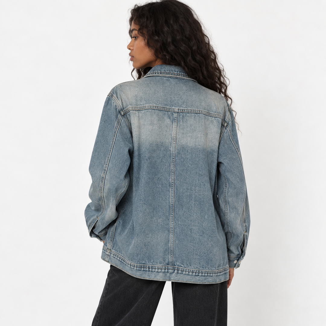 Chill | Light Wash Blue Oversized Trucker Jacket