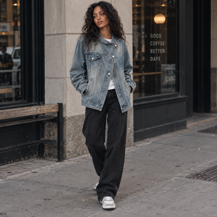 Chill | Light Wash Blue Oversized Trucker Jacket