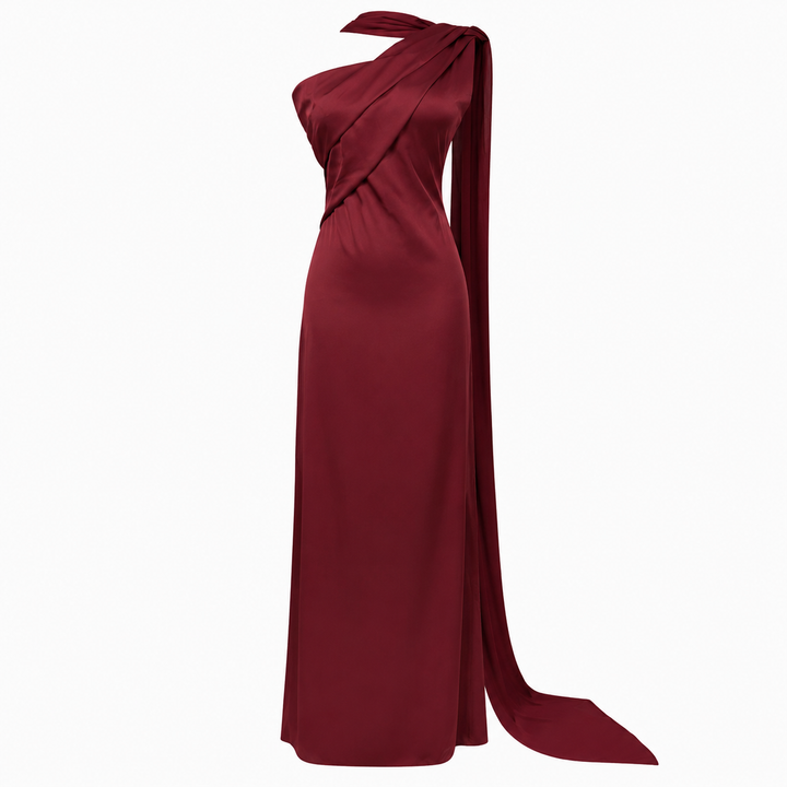 Glide | Satin One Shoulder Maxi Dress