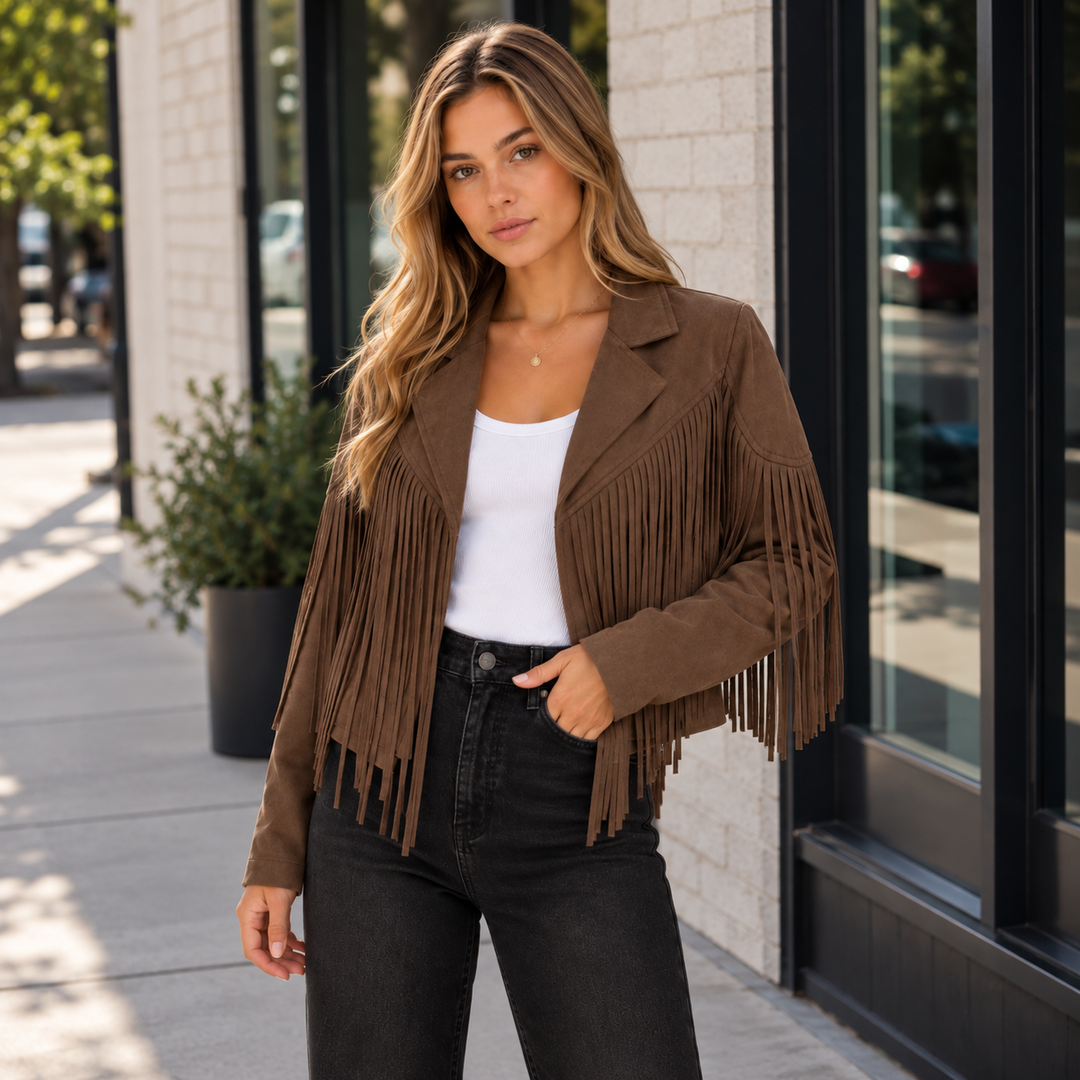 Rode | Suede Fringe Cropped Jacket