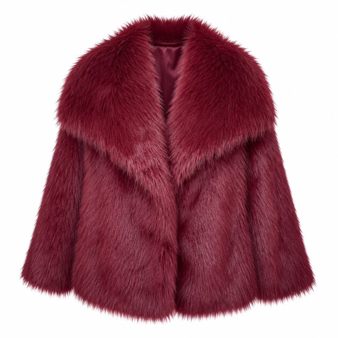 Wit | Faux Fur Oversized Collar Crop Jacket