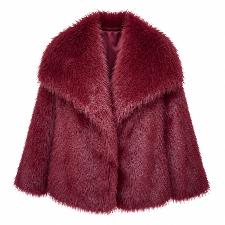 Wit | Faux Fur Oversized Collar Crop Jacket