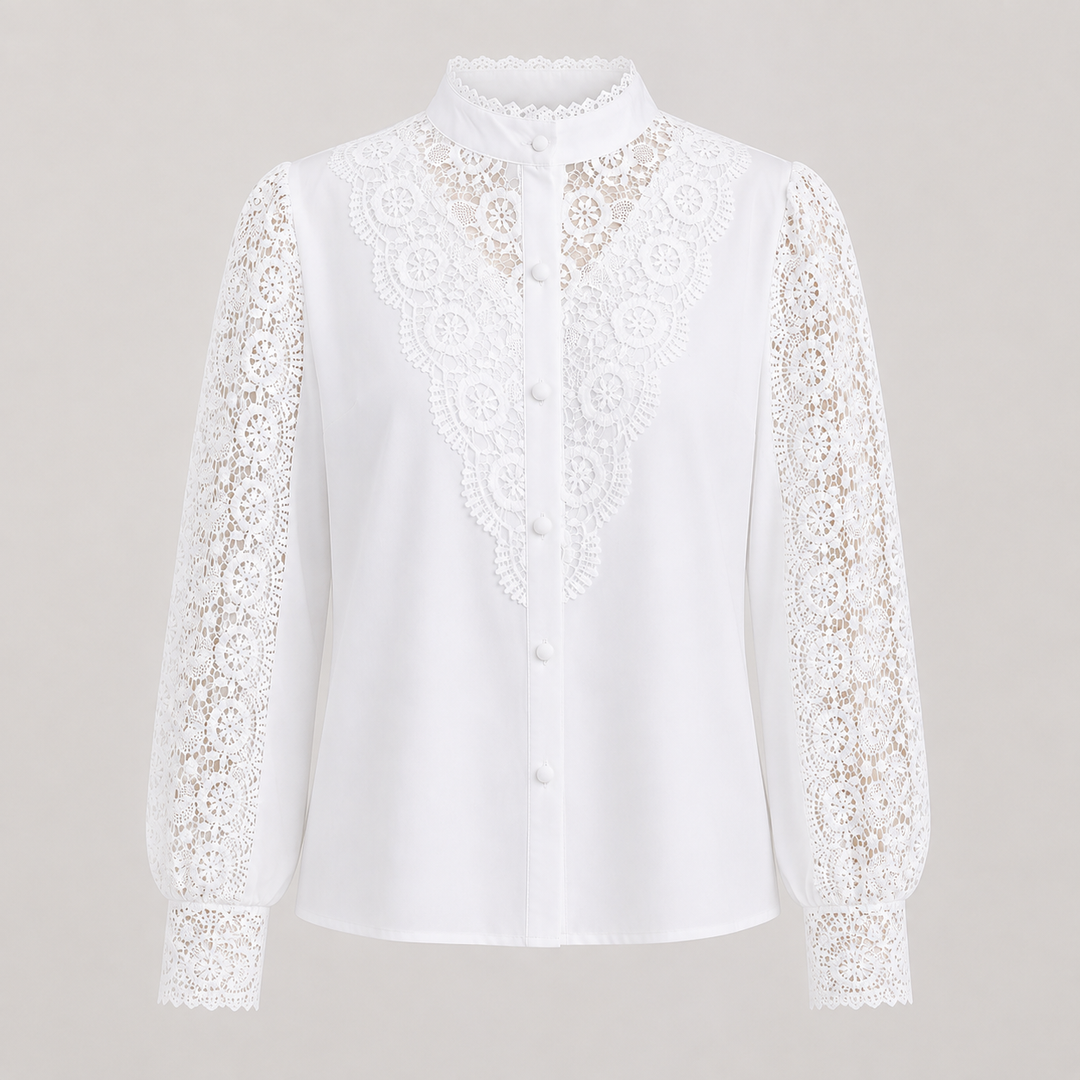 Hero | Crochet Lace Mock Neck Blouse