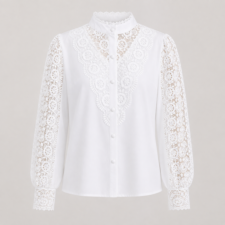 Hero | Crochet Lace Mock Neck Blouse