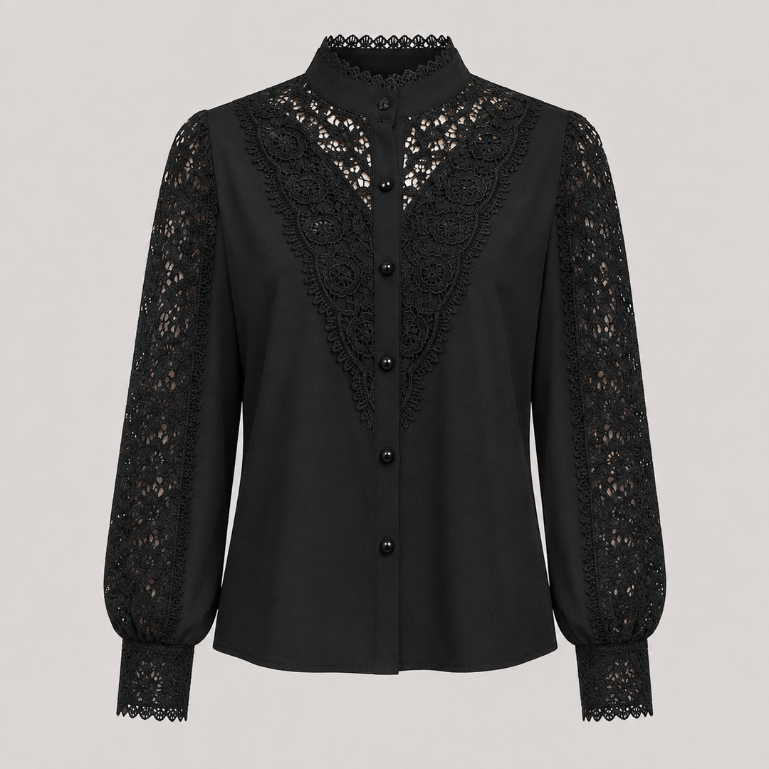 Hero | Crochet Lace Mock Neck Blouse