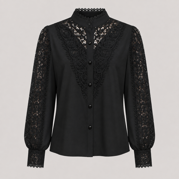 Hero | Crochet Lace Mock Neck Blouse