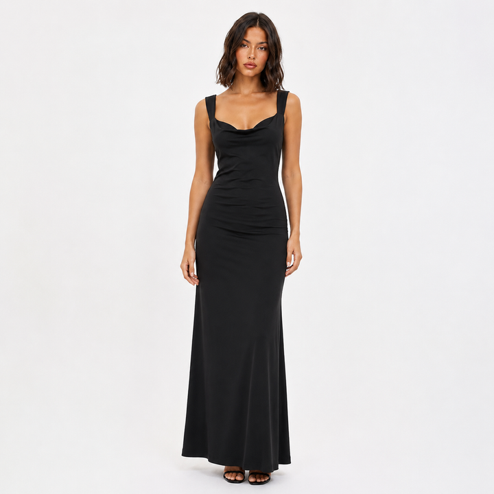 Melt | Bodycon Scoop Cowl Open Back Maxi Dress