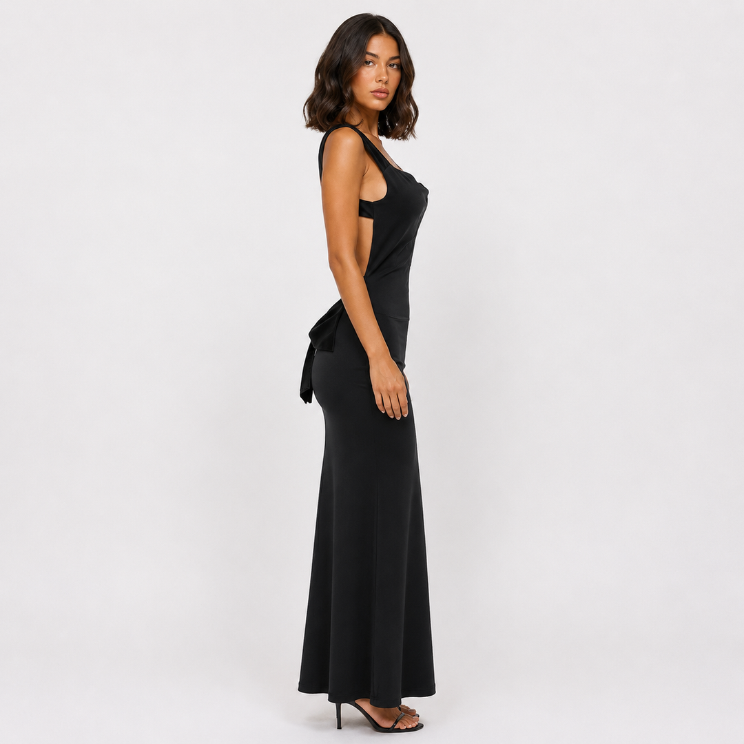 Melt | Bodycon Scoop Cowl Open Back Maxi Dress