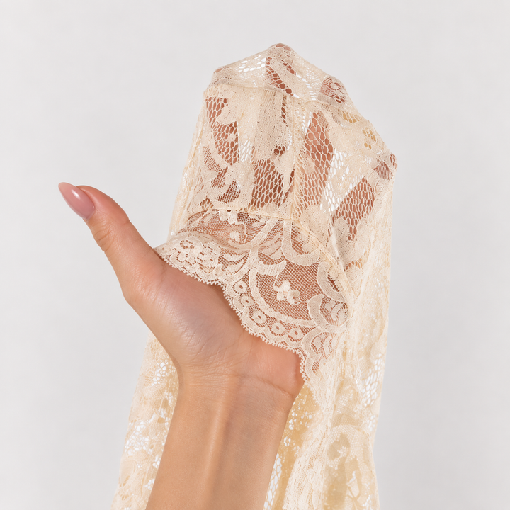 Tier | Cream Sheer Lace Mini Dress