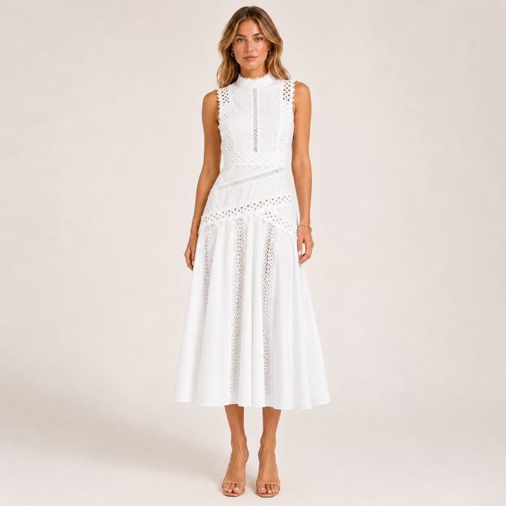 Skip | Lace High-Neck A-Line Midi Dress