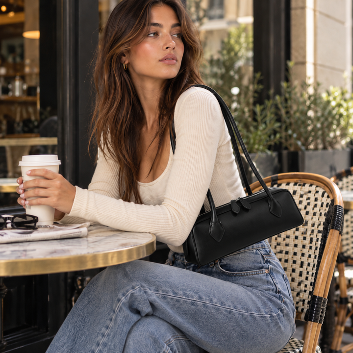 Flee | Faux Leather East West Shoulder Bag