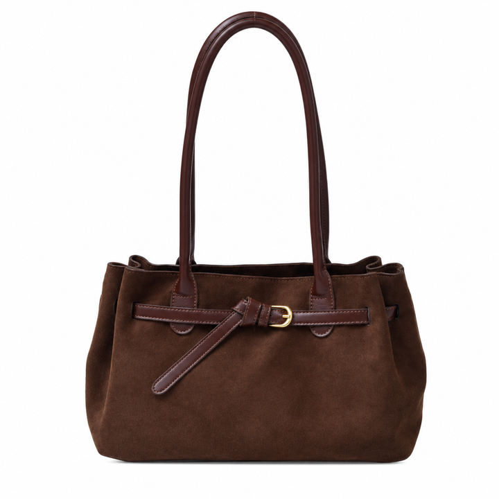 Nix | Faux Suede Belted Buckle Shoulder Bag