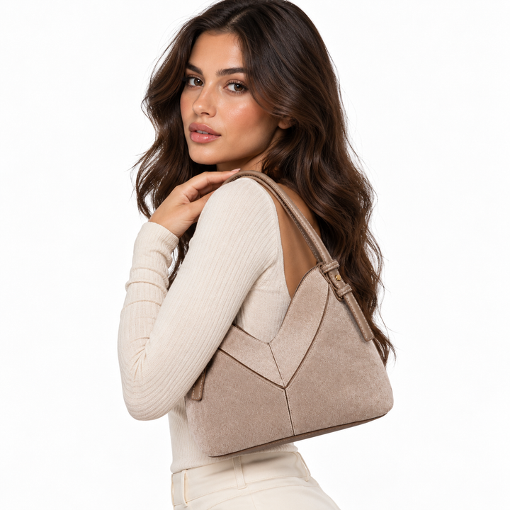 Flaunt | Faux Leather V Stitch Shoulder Bag