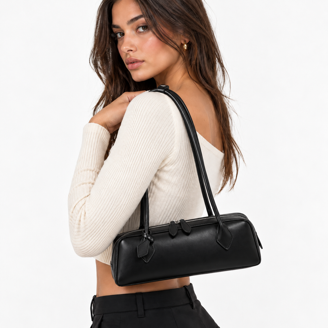 Flee | Faux Leather East West Shoulder Bag