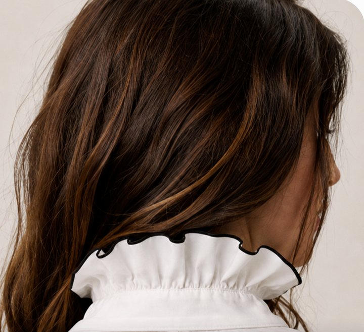 Pen | White Zip Front Bell Sleeve Blouse