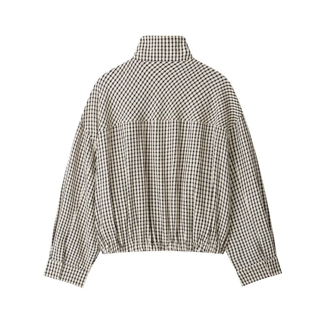 Chase | Plaid High Neck Bomber Jacket