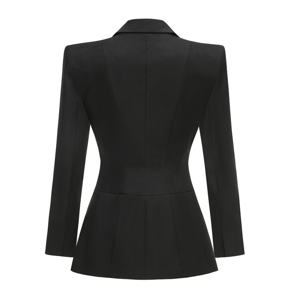 Slice | Black Peplum Lace-Up Blazer Mini Dress