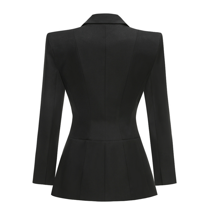 Slice | Black Peplum Lace-Up Blazer Mini Dress
