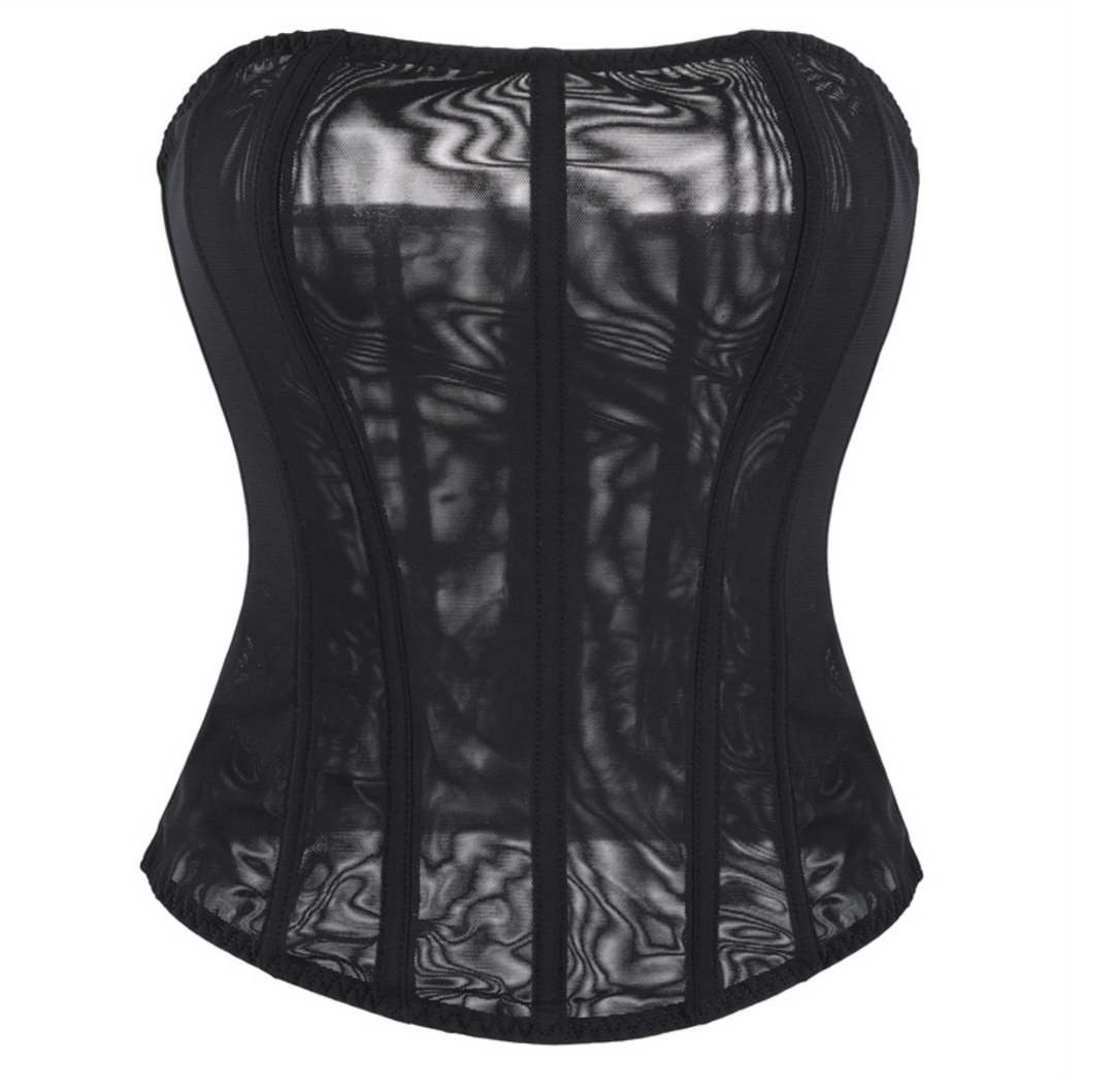 Grip | Black Strapless Corset Bustier Top
