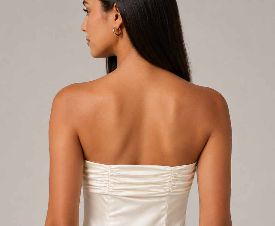 Trust | Strapless Bow Front High Slit Maxi Dress