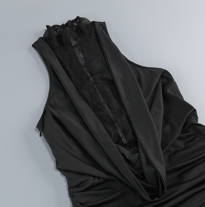 Nocturne | Lace Halter Maxi Dress with Gloves