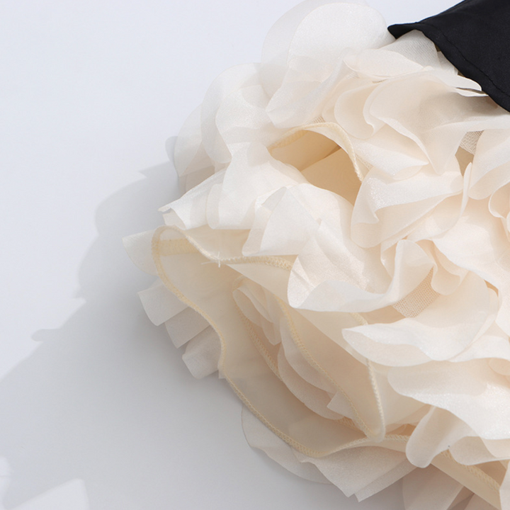 Love | Black Square Neck Tulle Puff Skirt Mini Dress