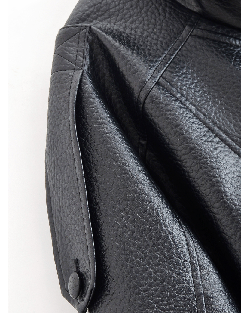 Step | Relaxed Zip Leather Bomber Jacket