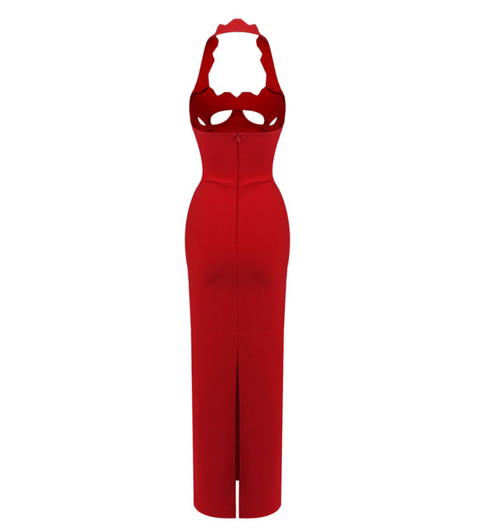 Fuse | Scalloped Halter Cutout Maxi Dress